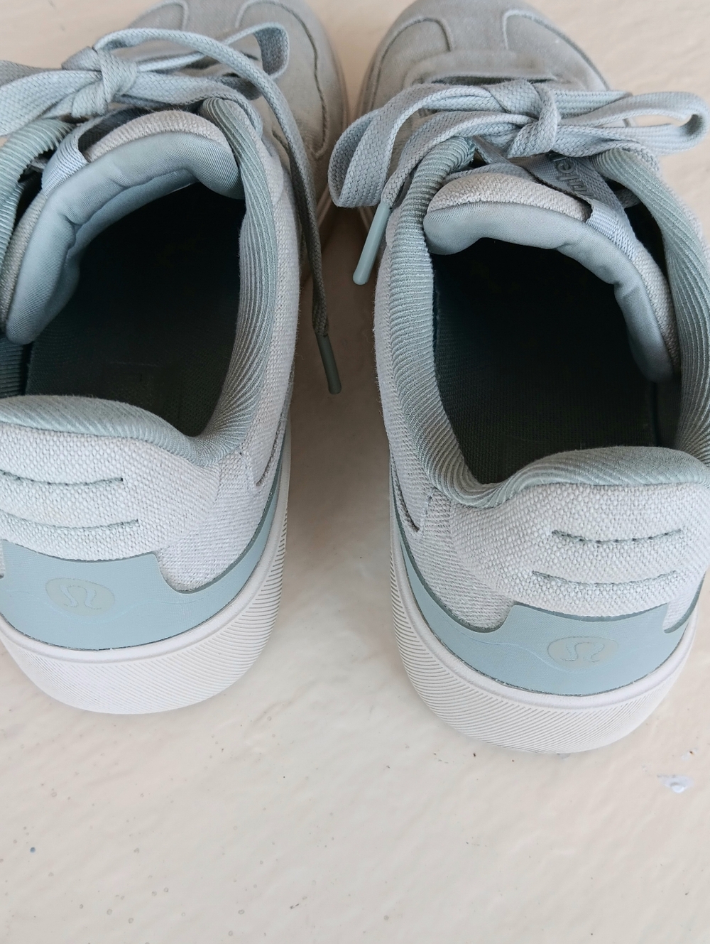 Lululemon Cityverse Sage Green Canvas Casual Low-Top Sneakers Lace-up Cushioned - Picture 5 of 9